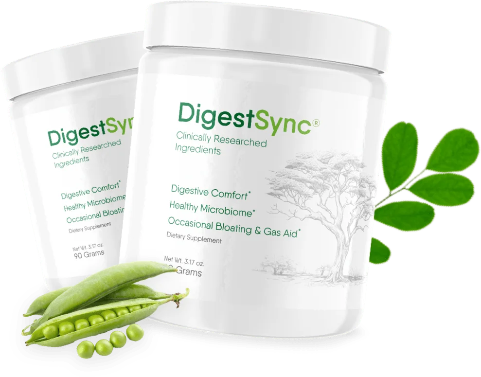 DigestSync supplement bottle — Natural Digestive Health Formula, 30 capsules, supports gut harmony and comfort